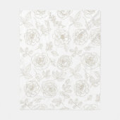Minimaal botanisch lijnkunstpatroon (5) fleece deken (Voorkant)