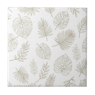 Minimaal botanisch lijnkunstpatroon (6) tegeltje