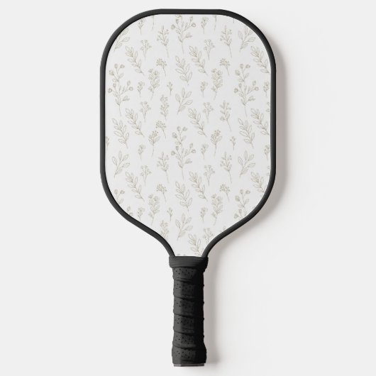 Minimaal botanisch lijnkunstpatroon (9) pickleball paddle (Voorkant)