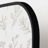 Minimaal botanisch lijnkunstpatroon (9) pickleball paddle (Links Detail)