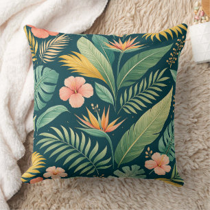 Minimaal botanisch patroon kussen