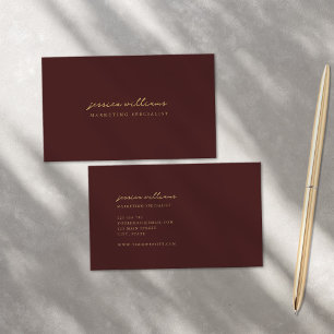 Minimaal Bourgondisch goud script Visitekaartje