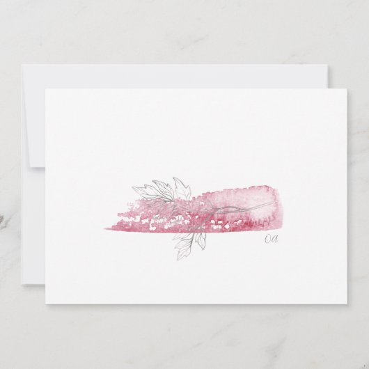 MINIMAAL BURGUNDY WATERVERF BOTANICAL WEDING SAVE THE DATE (Achterkant)