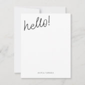 Minimaal Casual zwart-wit script Notitiekaartje (Voorkant)