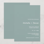 Minimaal Chic Dusty Blue | Typografie Wedding Kaart (Voorkant / Achterkant)