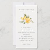 Minimaal Chic Lemon Boho Botanical Wedding Invite Bedankkaart (Voorkant)