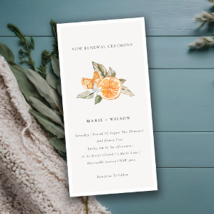 Minimaal Chic Oranje Boho Fauna Vow Renewal Invite Bedankkaart