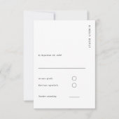 Minimaal & Chic Wit Modern Eenvoudig Huwelijk RSVP Kaartje (Voorkant)