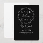Minimaal Chic Zwart en Wit Save The Date (Voorkant / Achterkant)