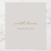 Minimaal & chique met liefdescadeau Favor Wijnlabe Wijn Etiket (Enkel label)