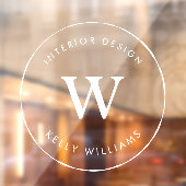 Minimaal Cirkel Zakelijk Monogram Branding Raamsticker (Vel 2)