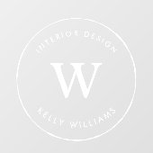 Minimaal Cirkel Zakelijk Monogram Branding Raamsticker (Vel)