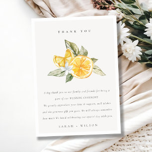 Minimaal Citrus Lemon Botanical Boho Fauna Wedding Bedankkaart