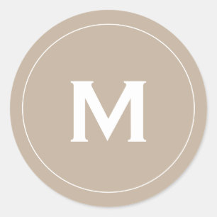 Minimaal Classic Block Monogram Ronde Sticker