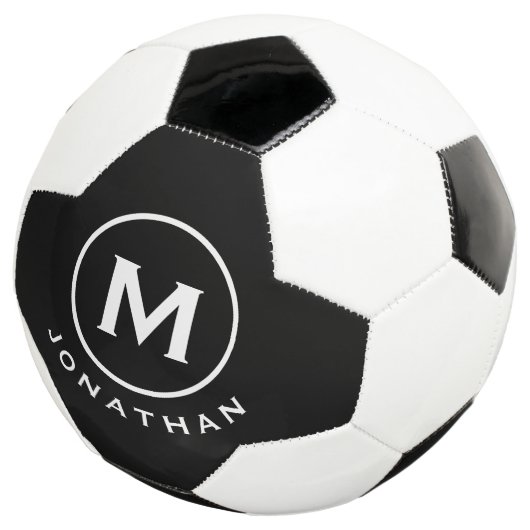 Minimaal Classic Monogram zwart wit Voetbal (Drie kwart)