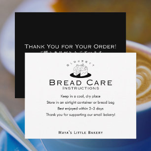 Minimaal Cute Cake Logo Brood Verzorgingsinstructi Bedankkaart