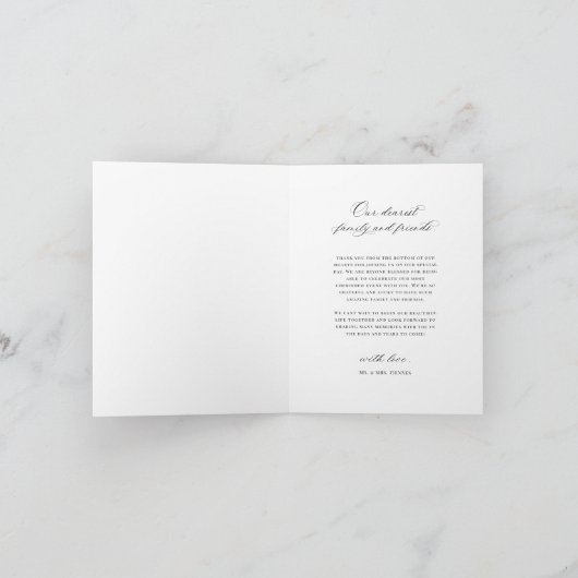 Minimaal Dank u Bruiloft Foto Nota Kaart (Binnen)