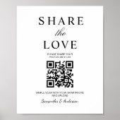 Minimaal Deel het Love Photo Sign met QR (Matte) Poster (Voorkant)