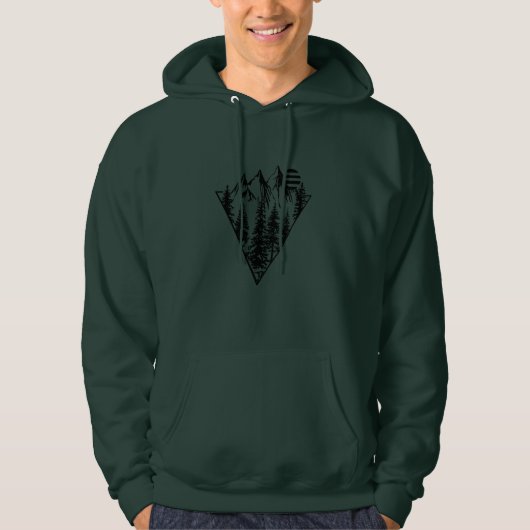 Minimaal dennenbos landschap hoodie (Voorkant)