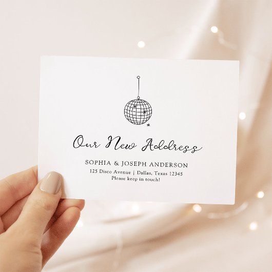 Minimaal discobal | Bewegende aankondiging Briefkaart