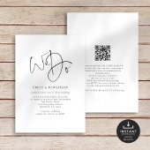 Minimaal doen we elegante script lijn QR code brui Kaart