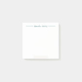 Minimaal donkergroen monogram Volledige naam Post-it® Notes (Voorkant)