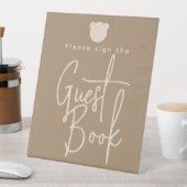 Minimaal eenvoudig Beer Baby shower Gastboek Reclamebord Met Voetstuk (Insitu)