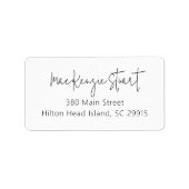 Minimaal eenvoudig elegant scriptadres etiket (Voorkant)