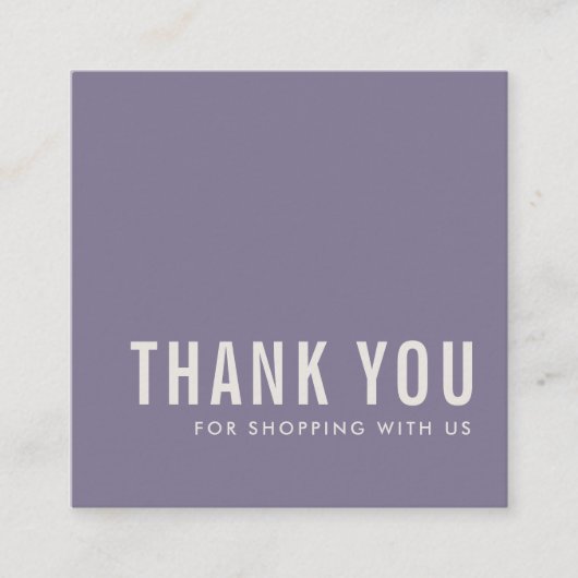 MINIMAAL EENVOUDIG LAVENDER LILA PAARS DANK U VIERKANTE VISITEKAARTJE (Voorkant)