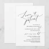 Minimaal Eenvoudig, Liefde in Geduld, Bruiloft Uit Kaart (Voorkant / Achterkant)