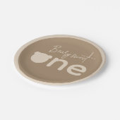 Minimaal eenvoudig modern klein beer 1ste verjaard papieren bordje (Gekanteld)