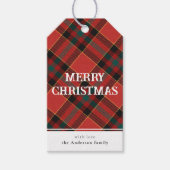 Minimaal Eenvoudig Rood en Groen Geplaagd Vrolijk Cadeaulabel (Voorkant)