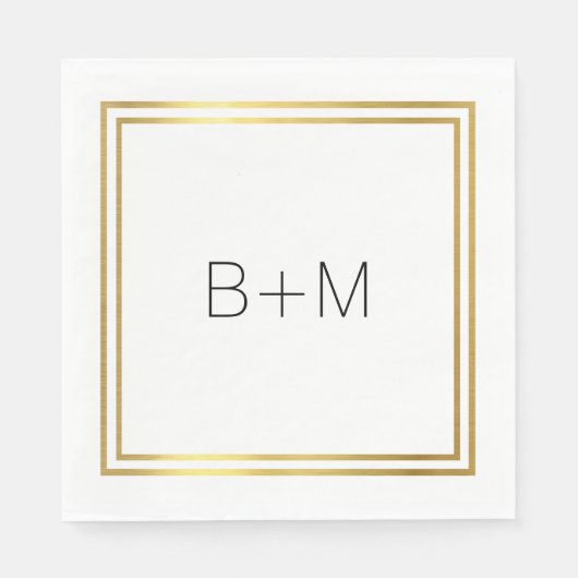 minimaal eenvoudig , schoon en helder monogram op  servet (Voorkant)