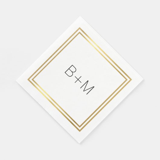 minimaal eenvoudig , schoon en helder monogram op  servet (Hoek)