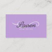 Minimaal Eenvoudig Wit Paarse HairSalon Haarstylis Visitekaartje (Achterkant)