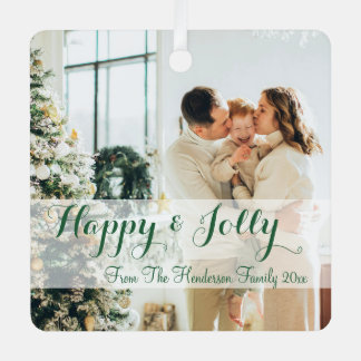 Minimaal eenvoudige familiefoto metalen ornament