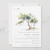 Minimaal eenvoudige Waterverf Tree repetitie diner Kaart (Voorkant)