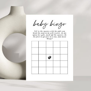 Minimaal Elegaant Script Baby Bingo Baby Shower Sp Kaart