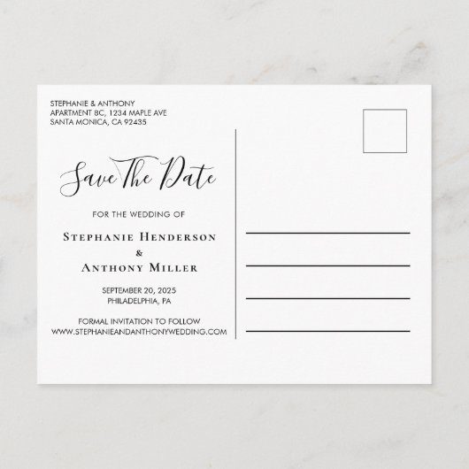 Minimaal Elegant Arch Lijst Fotocrème Aankondigingskaart (Achterkant)