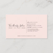 Minimaal Elegant Blush Pink White Border Script Afsprakenkaartje (Achterkant)