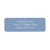Minimaal elegant gedempt ijskoud blauw retouradres etiket (Voorkant)