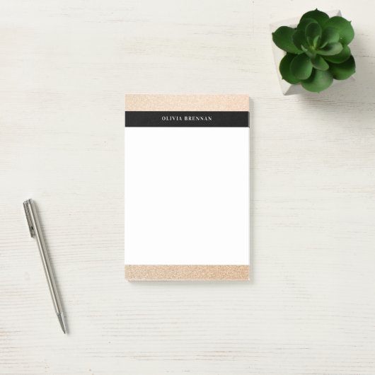 Minimaal elegant gouden geraffineerd grensontwerp post-it® notes (Kantoor)