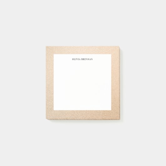 Minimaal elegant gouden geraffineerd grensontwerp post-it® notes (Voorkant)