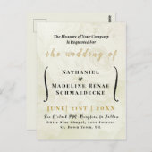 Minimaal Elegant Ivory Wedding Briefkaart. Briefkaart (Voorkant / Achterkant)