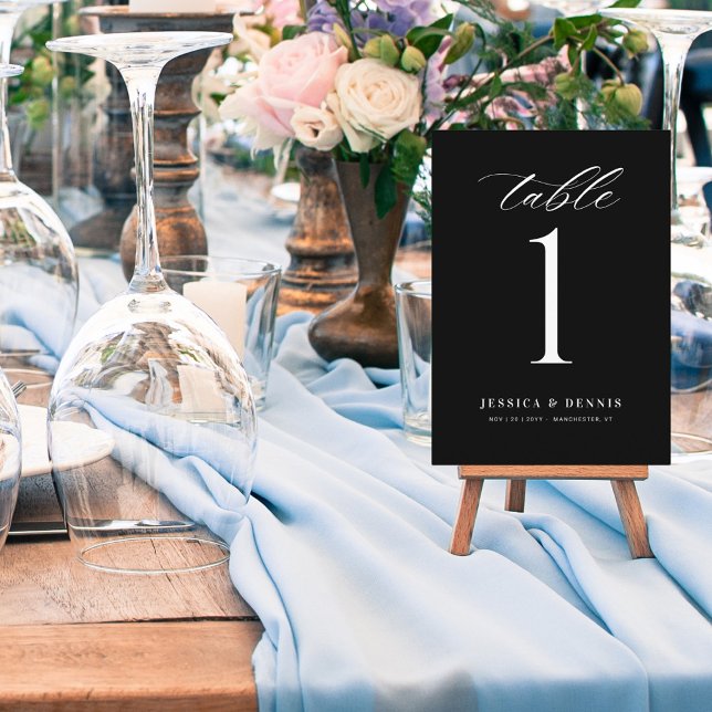 Minimaal Elegant Kalligrafie Script Tabel Nummer (Creator heeft geüpload)