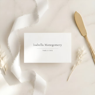 Minimaal Elegant | Klassiek Zwart & Wit Plaatskaartje