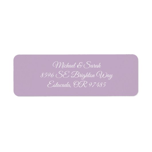 Minimaal elegant Lila Paarse retouradres Etiket (Voorkant)