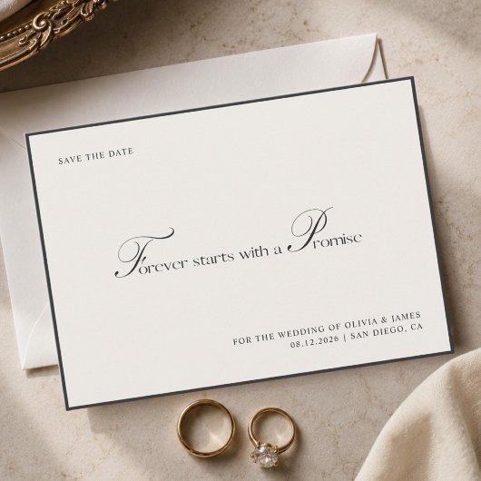 Minimaal Elegant Luxe Script Bruiloft Save The Date