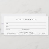 Minimaal Elegant Modern Business Gift Certificaat (Achterkant)