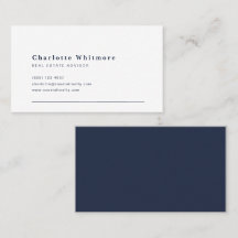 Minimaal Elegant Onroerend Goed | Navy Achterkant